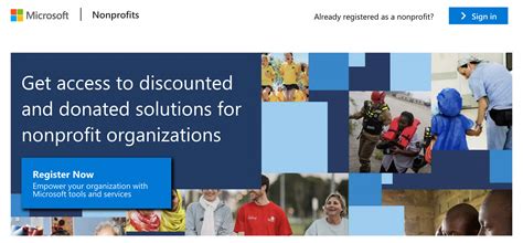 nonprofit portal microsoft